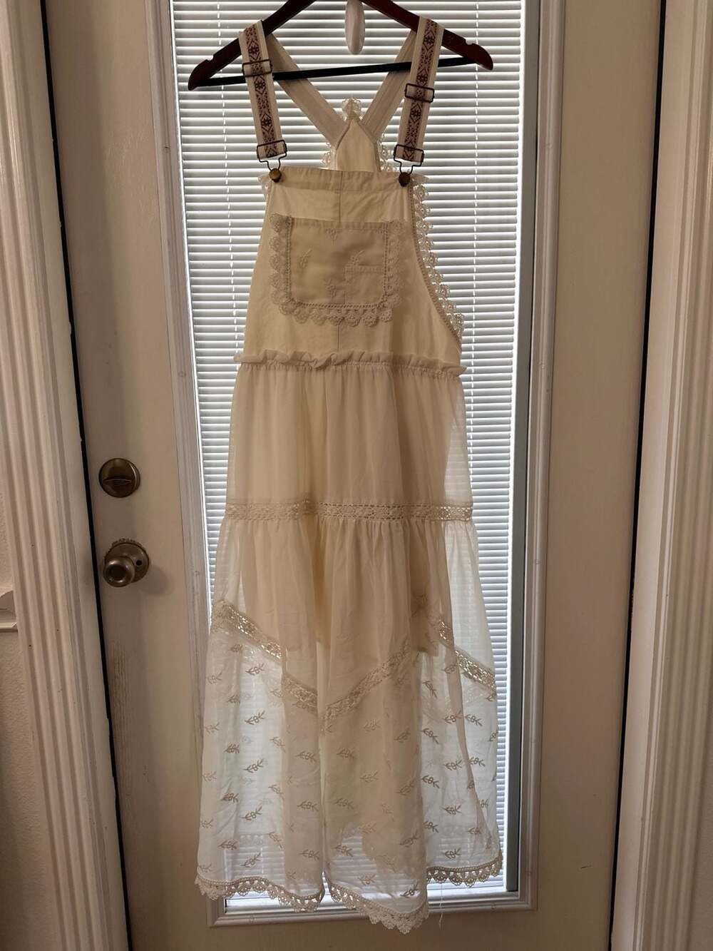 Lace Overalls Maxi Dress Size Large